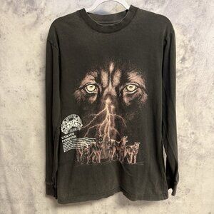 Darc Sport Wolves Club T Shirt Mens S Gray Long Sleeve Gym Streetwear